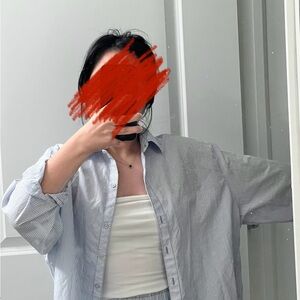 Aerie good day oversize Striped Button Down Shirt